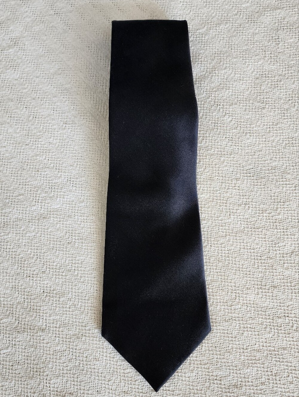 Umberto Bossi Roma Milano Black 100% Silk Men's Satin Tie Vintage
